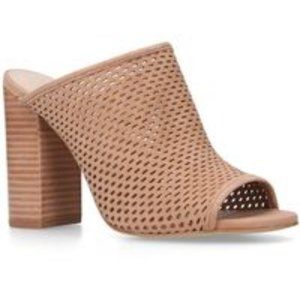 NEW ALDO Thiasa Suede Peep-Toe Mules